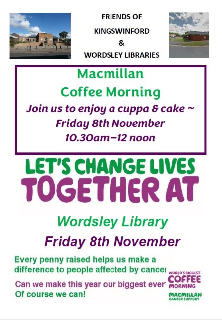 Friends of Kingswinford and Wordsley Libraries - Macmillan Coffee Morning